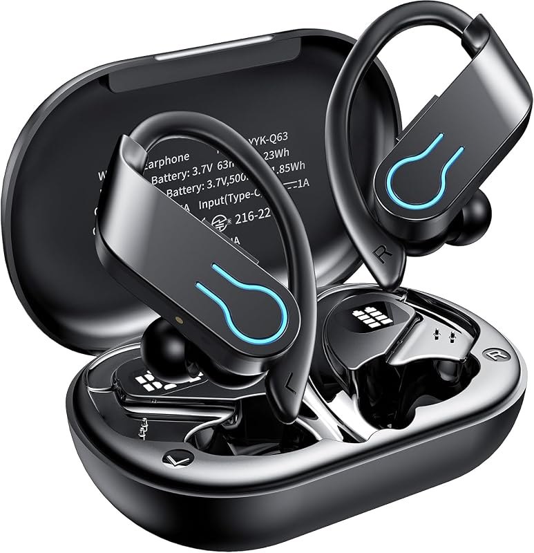 Wireless Earbuds 120H Playtime Bluetooth 6.1 Sport Headphones with Earhooks — audio headphones for audio headphones