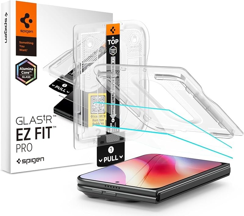 Spigen GlasTR EZ FIT Pro Tempered Glass Screen Protector for iPhone Duo — screen protector for iphone duo inner screen