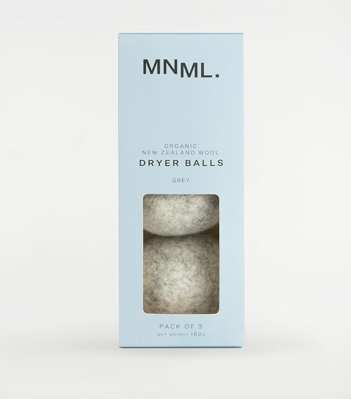 MNML Laundry Dryer Wool Balls, Organic New Zealand Wool, Eco, Energy efficient, Reduce Static 3pack — wool dryer balls