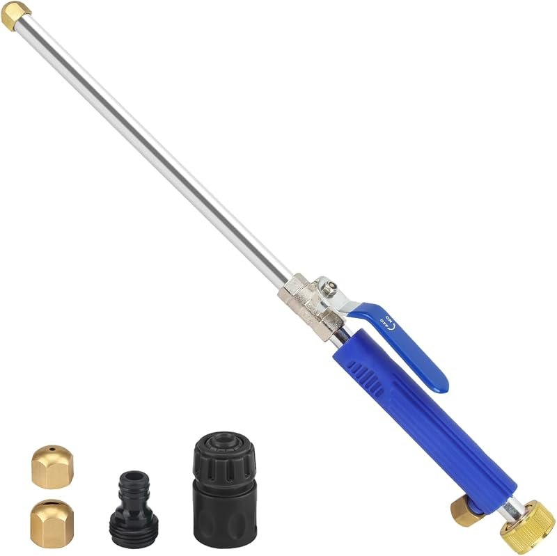 Upgraded Jet Nozzle Power Washer for Garden Hose, Hydro Jet High Pressure Washer Wand with 2 Different Nozzles and