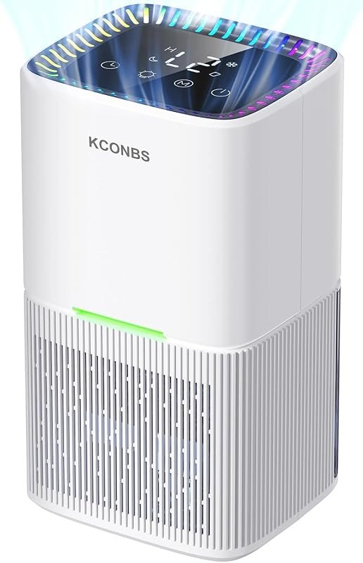 KCONBS Dehumidifier, 60 OZ Water Tank, Dehumidifiers for Home, White — best dehumidifier humidity meter for