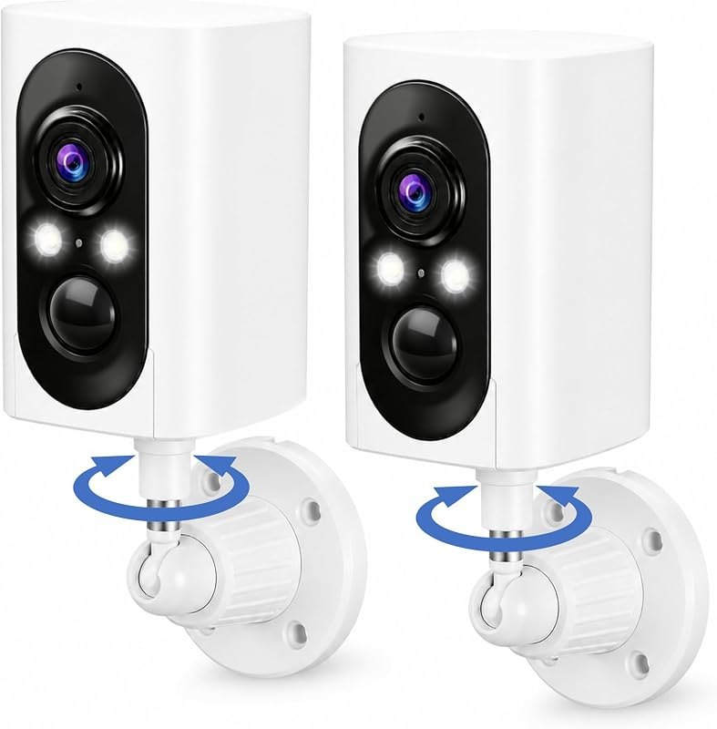 Geekee 355° Pan Rotate Cameras 2 Pack, Security Cameras Wireless Outdoor — best Wireless security camera for wireless