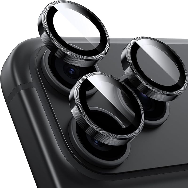 Hoerrye for iPhone 18 Pro Max/18 Pro Camera Lens Protector, Black — camera lens protector for iphone screen protector