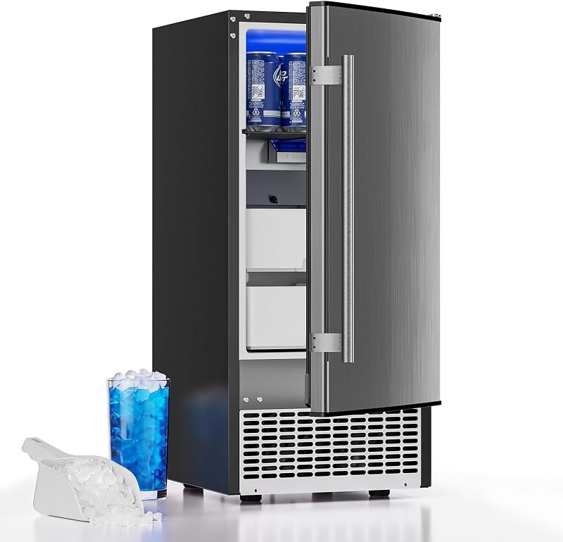 COTLIN 2-in-1 Under Counter Nugget Ice Maker with Beverage Refrigerator