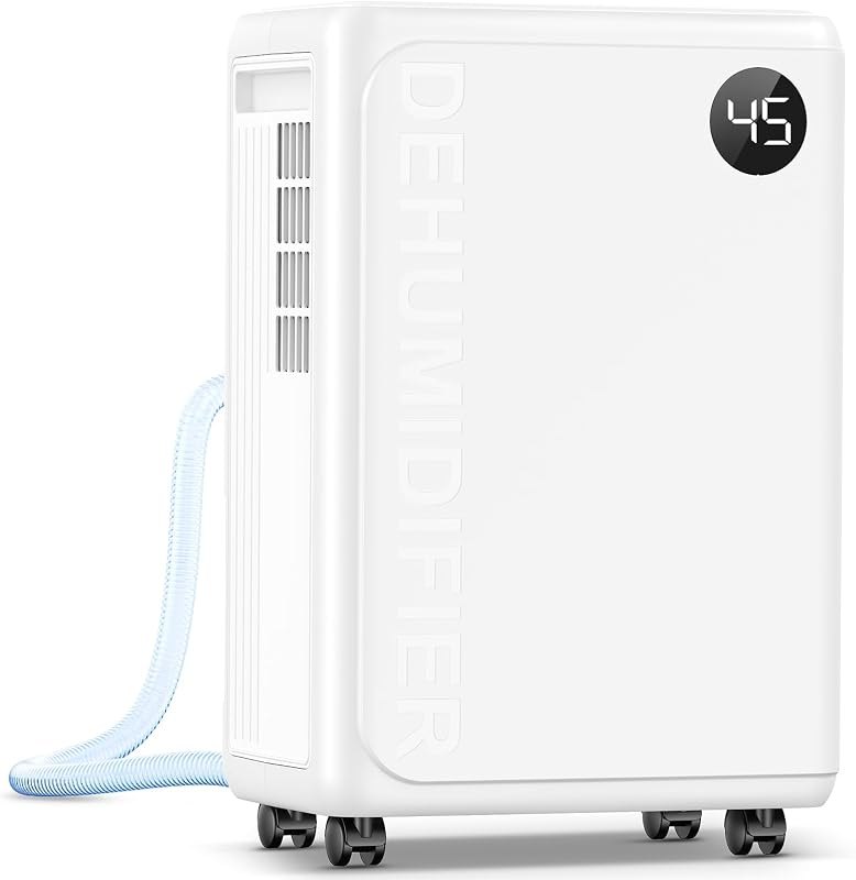 32 Pint Dehumidifier for Basement and Home, 2500 Sq Ft with Drain Hose — best dehumidifier drain hose for dehumidifier