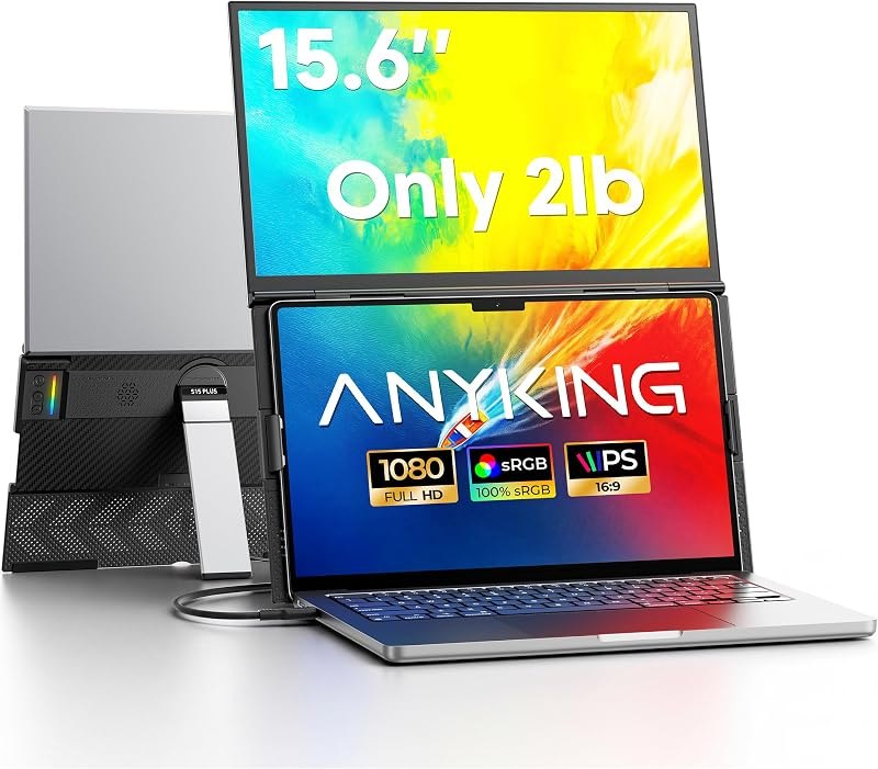 Laptop Screen Extender 15.6" FHD 1080P IPS Portable Monitor Above Laptop — touch portable monitor for touch portable