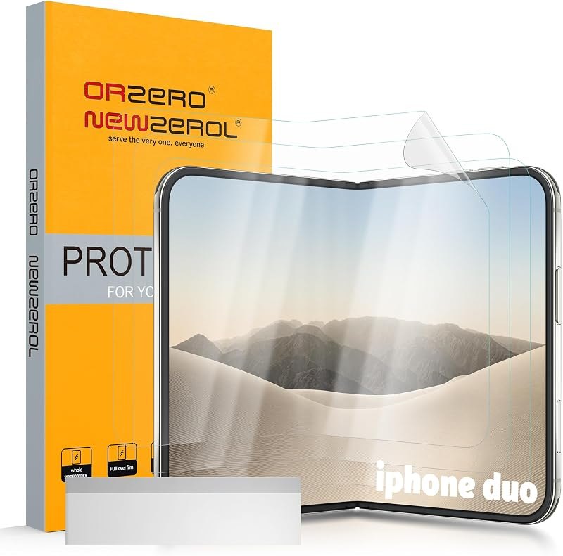 Orzero (3 Pack Inner Screen Protector Compatible for iPhone Duo, Protector De Pantalla Premium Soft EPU (Not Tempered