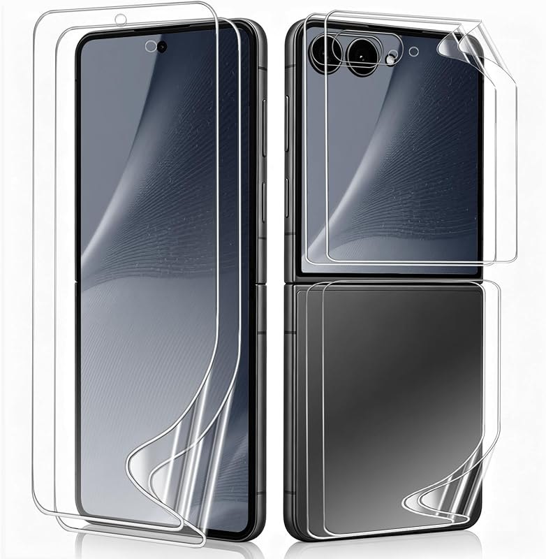 2 Sets Screen Protector for Samsung Galaxy Z Flip 8 6.9", High Definition Clear Soft TPU Screen Protector, 2 Front + 2