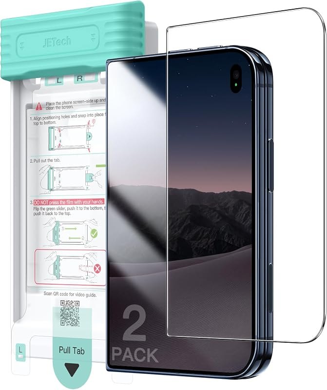 JETech Anti-Reflective 9H+ Front Screen Protector for iPhone Duo, 2-Pack — screen protector for iphone duo inner screen