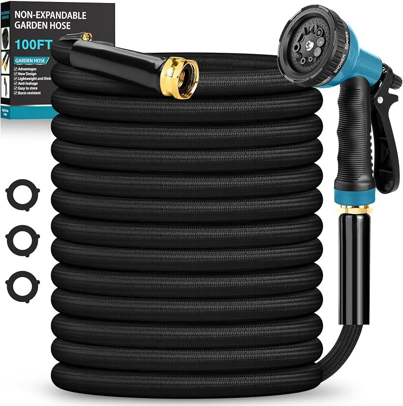 Garden Hose 100FT Non-Expanding Lightweight Flexible(Black) — best Hoses for hoses