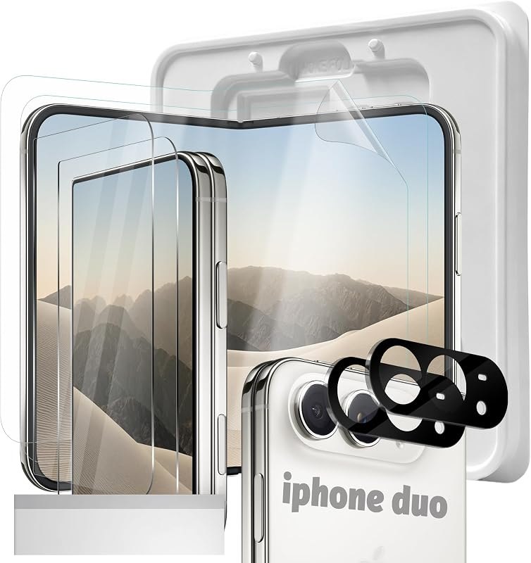 Orzero (6 in 1 Compatible for iPhone Duo, 2 Pack Soft EPU Inner Protector + 2 Pack Front Screen Protector + 2 Pack