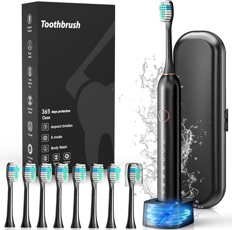 Electric Toothbrush, 40000 VPM Sonic Type for Adults & Teens-Black — best electric travel toothbrush for electric