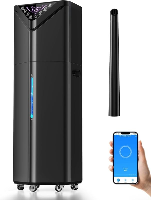 Large Room Humidifier 5 Gallon for Whole House up to 2800 Sq Ft, 1000mL/h Cool Mist Humidifiers, Floor Humidifier with