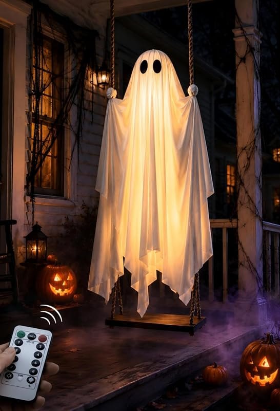 5FT Large Size Hanging Ghost Halloween Decorations with Light — best Outdoor halloween decorations for outdoor