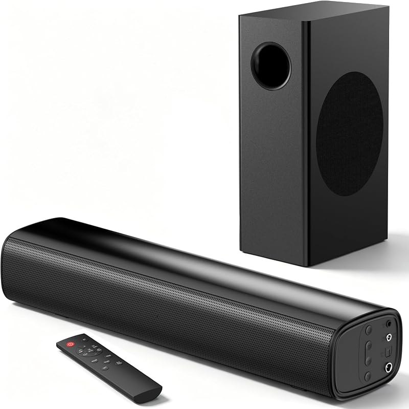 Sound Bar with Wired Subwoofer for TV, 70W 2.1 Channel Soundbar — soundbars small TV soundbar amazon for soundbars