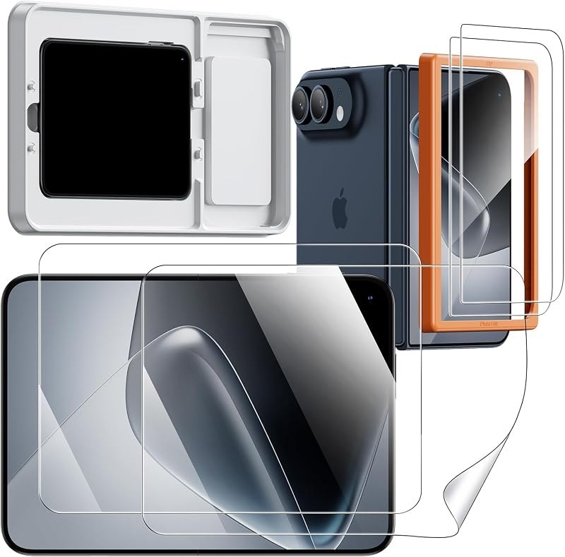 Hoerrye for iPhone Duo Screen Protector - Face Unlock & Easy Installation — screen protector for iphone duo inner screen