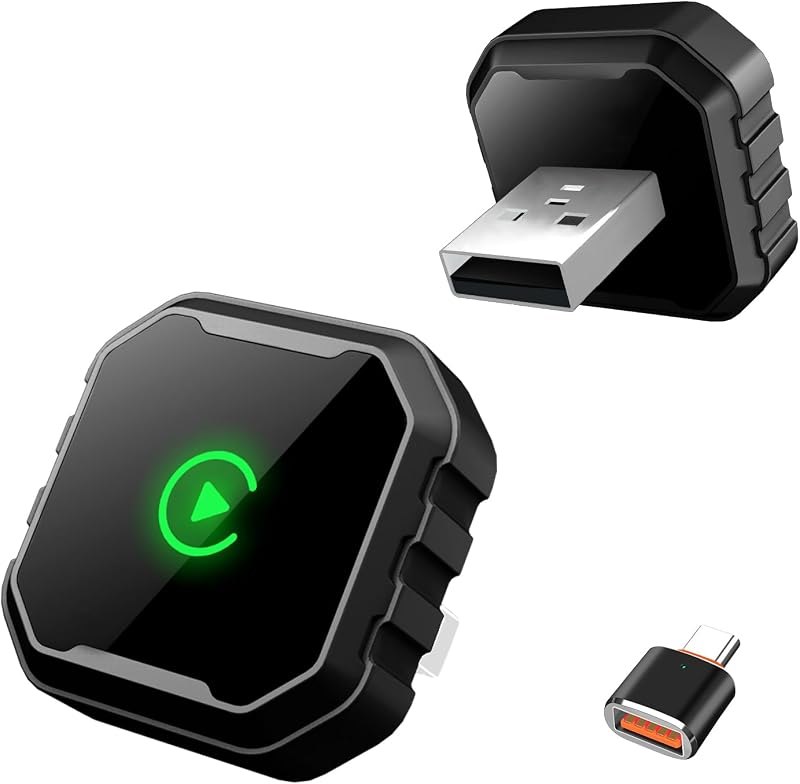 Wireless CarPlay Adapter for iPhone, Mini USB Design for Cars with Wired CarPlay, Fast Connection,5.8GHz WiFi,No