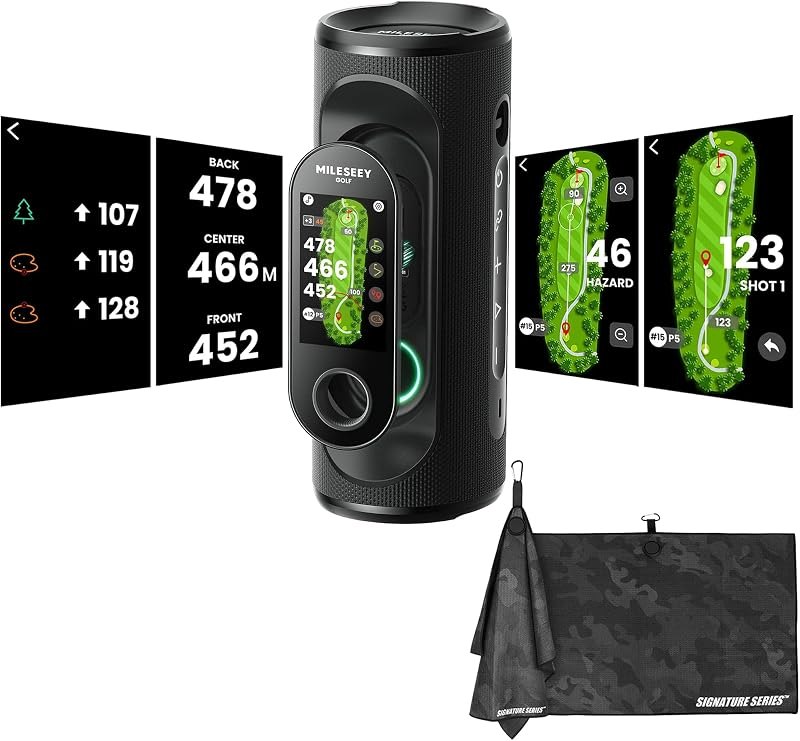 Mileseey GeneSonic Pro Golf GPS Speaker with 43,000 Preloaded GPS Courses - Detachable Handheld Rangefinder, Color