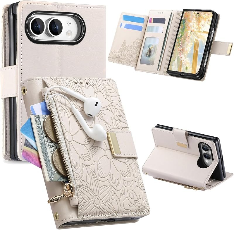 Flower Wallet Case for iPhone Duo HYY White — iPhone Duo wallet case heavy duty for iphone duo wallet case