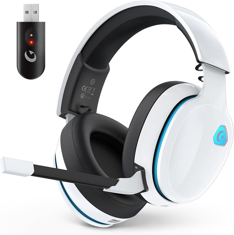 AOC 2.4GHz Wireless Gaming Headset for PS5, PS4, PC, Switch, 45Hr, White