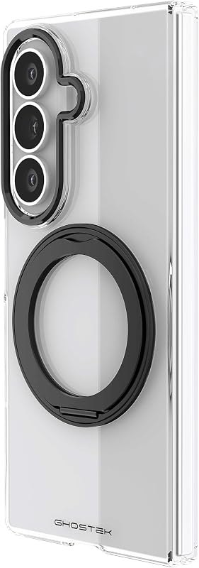 Ghostek MagKick Clear Galaxy Z Fold 8 Ultra Case with Rotating MagSafe Kickstand Ring and Built-in Front Glass Screen