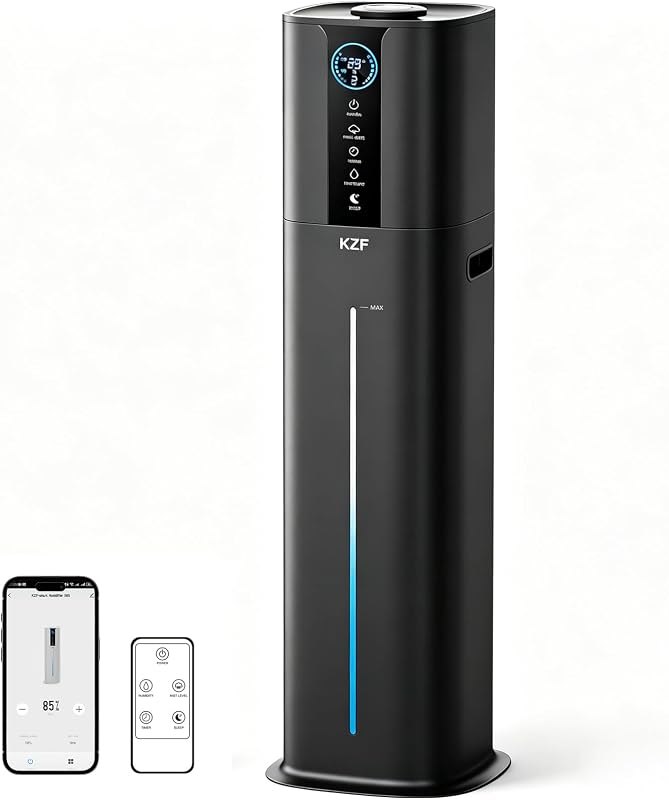 KZF 9L Smart Humidifiers for Bedroom Large Room, 2.3Gal Cool Mist Top Fill Diffuser App & Remote Control, 3 Mist