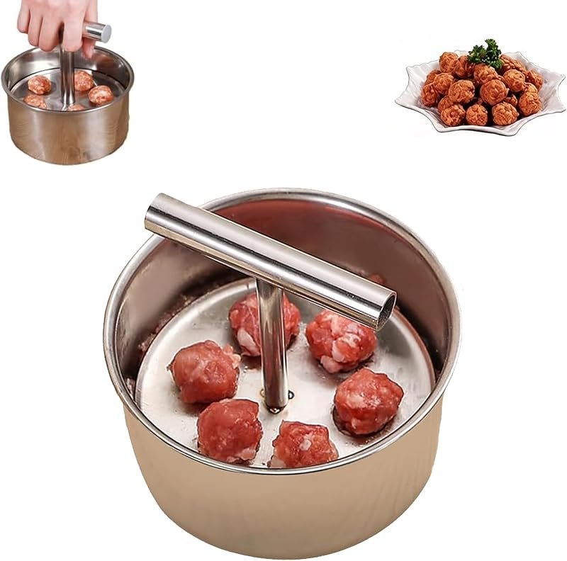 Stainless Steel Meatball Maker, 6/12 Ball Push Press Mold for Uniformly Shaped Meatballs — kitchen tools that earn a