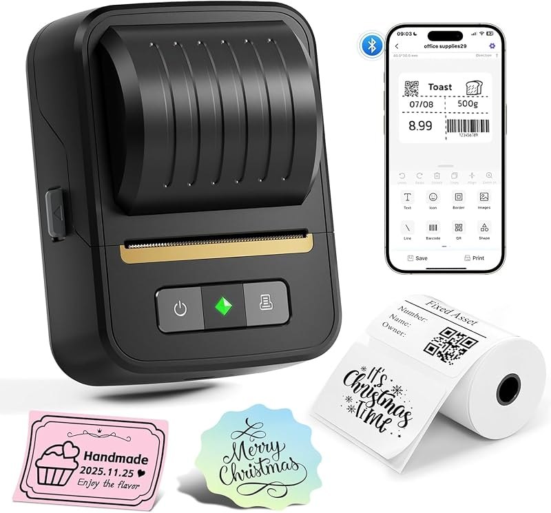 Label Maker Machine with Tape Portable 2" Label Printer For Small Business — Bluetooth label printer for bluetooth