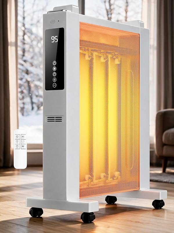 MEPTY Space Heater Large Room,Electric Mica Infrared Heaters for Indoor Use,Digital Thermostat,Energy Saving,Overheat