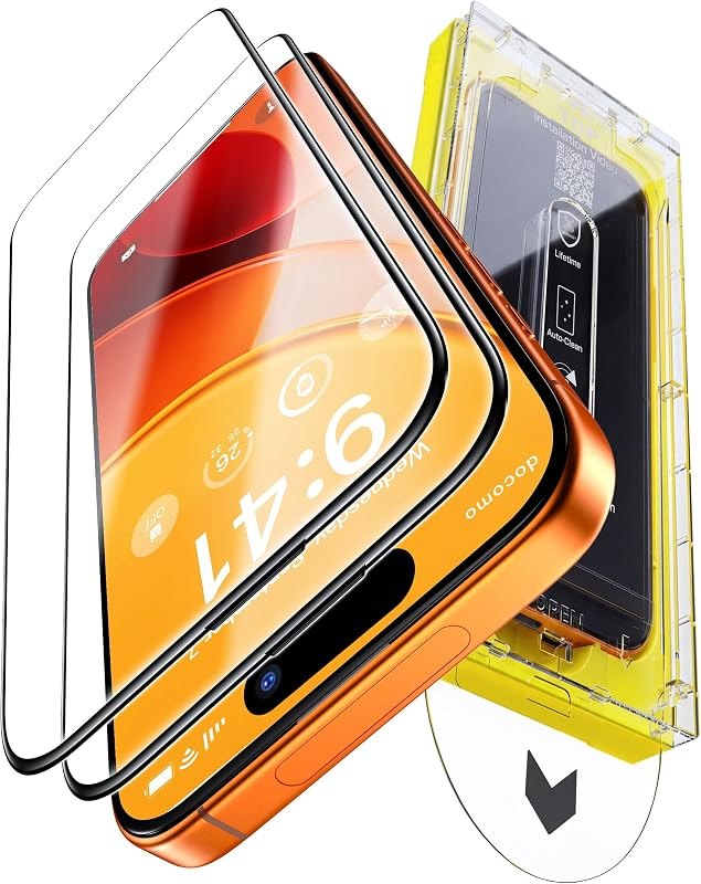 Carbon-Fiber Reinforced for iPhone 17 Pro Max Screen Protector 6.9 Inch, 13FT Drop-Tested 9H+ Tempered Glass with