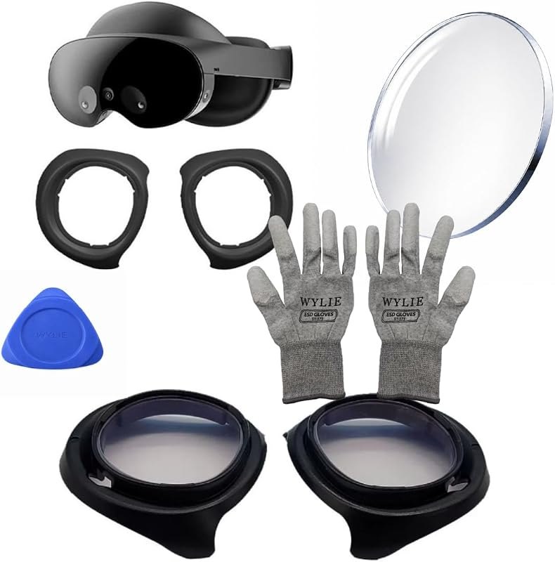 Comfortable Kit Compatible with Meta Quest Pro-Soft VR Headset Accessories with Blue Light Lens Protector 0-600 ODM