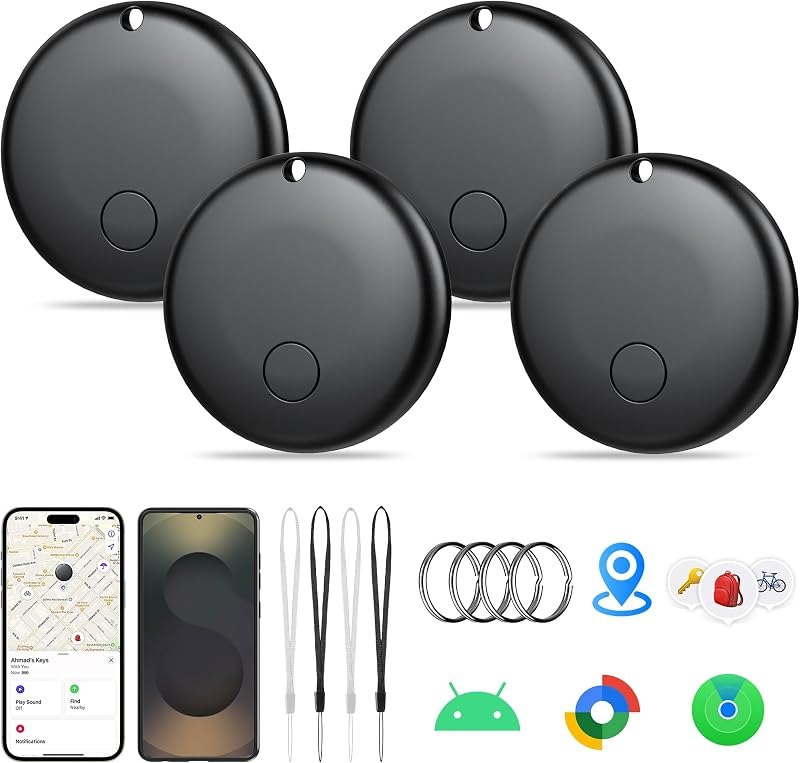 2026 Air Tracker Tag-4 Pack Item Locator for Android & iOS Bluetooth Tracker,Key Finders,Smart Tags Work with Apple