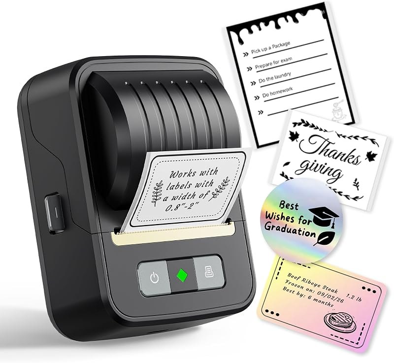 Label Maker Machine with Tape, Bluetooth 2 Inch Thermal Label Printer — Thermal Label Printers for thermal label