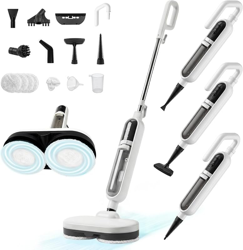 Livatro Scrubbing Steam Mop for Floor Cleaning with Rotating Pads Steamer — cleaning steam mop for handheld steam