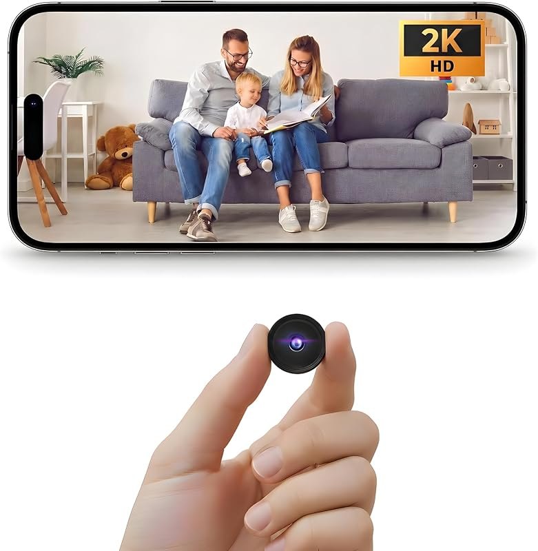 Mini Camera,2K Hidden Camera,Spy Camera for Home Security,Small Indoor Nanny Cam with Night Vision & Motion
