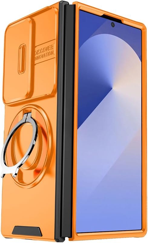 Cool Case for Samsung Galaxy Z Fold 8 Ultra, Sliding Lens Protection Orange — best Galaxy Z Fold 8 Ultra tripod mo for