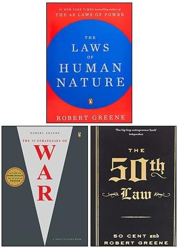 Robert Greene 3 Books Collection Set (The Laws of Human Nature, The 33 Strategies of War, The 50th Law) — 48 Laws of