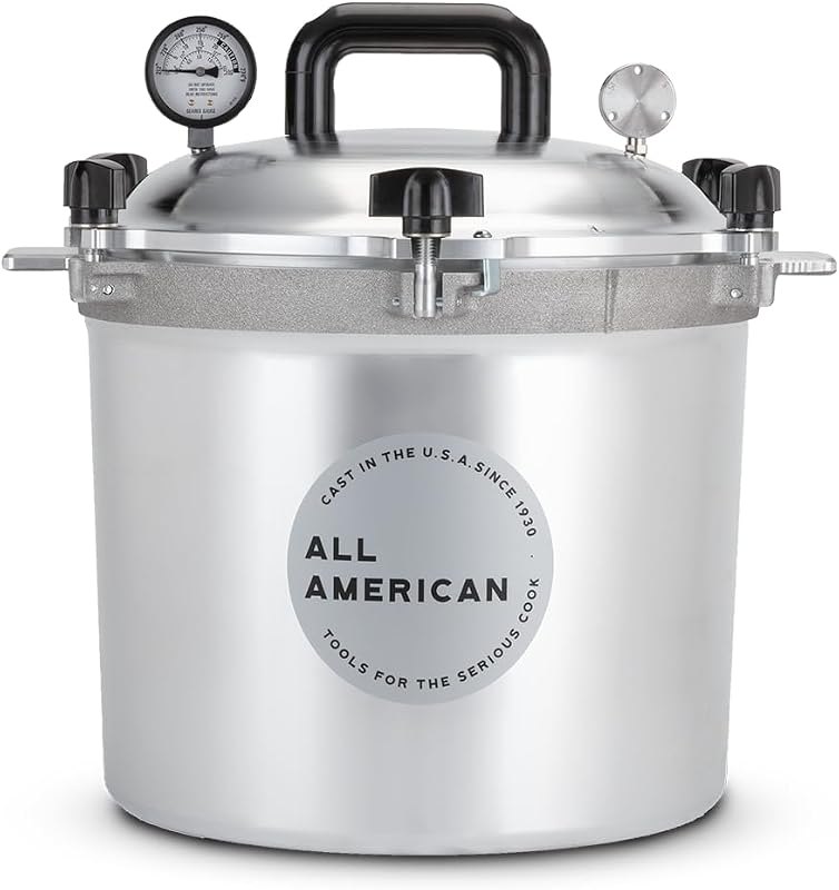 All American 1930 Pressure Cooker/Canner (921), 21.5 Qt, Original Silver — homestead pressure canner for homestead