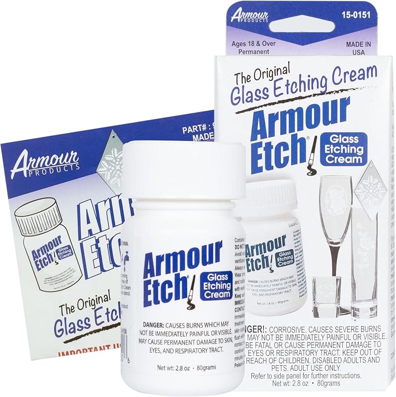 Armour Etch Glass Etching Cream - Create Stunning Designs on Glass Surfaces - Etching Cream for Glass by Armour