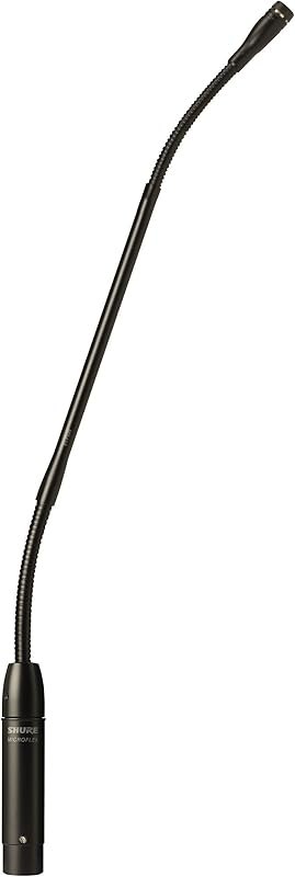 Shure MX412/S Supercardioid Condenser Microphone, 12" Gooseneck with Attached XLR Preamp, Shock & Flange Mount