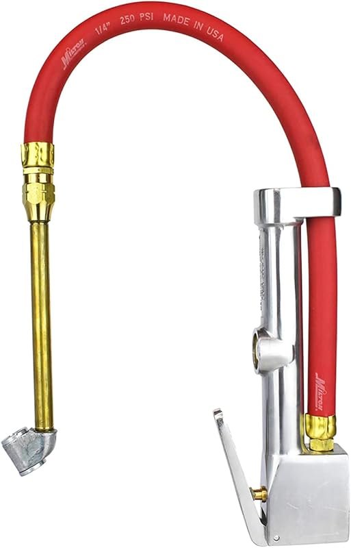 New & Improved - Tire Inflator Gauge with Dual Head Air Chuck 15” Air Hose 10-160 PSI — air tire chuck for air tire