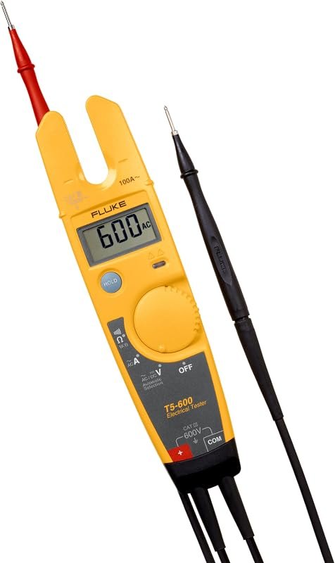Fluke T5-600 Electrical Voltage, Continuity and Current Tester, Measures AC Current Up to 100 A Without Contact