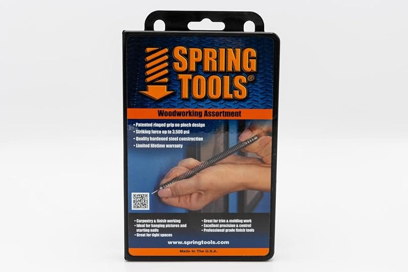 SpringTools CA198 3 Piece Woodworking Set with Nail Starter, Nail Set, Wood Chisel, Center Punch — wood chisel set for