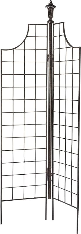 H Potter Garden Screen Trellis 77" Tall - Freestanding Charcoal Brown — garden trellis for garden trellis