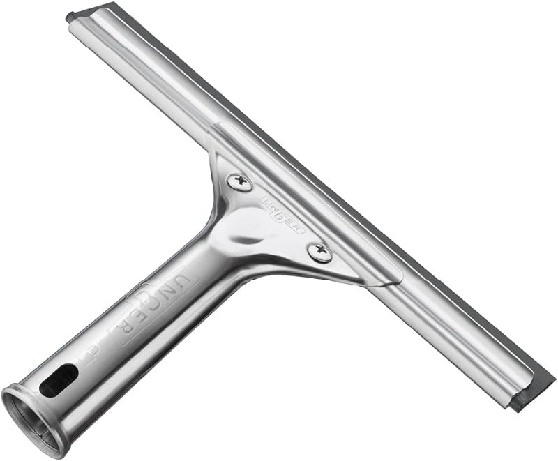Unger Professional 8” Stainless Steel Window & Glass Cleaning Squeegee - Cleaning Supplies, Heavy Duty Squeegee for
