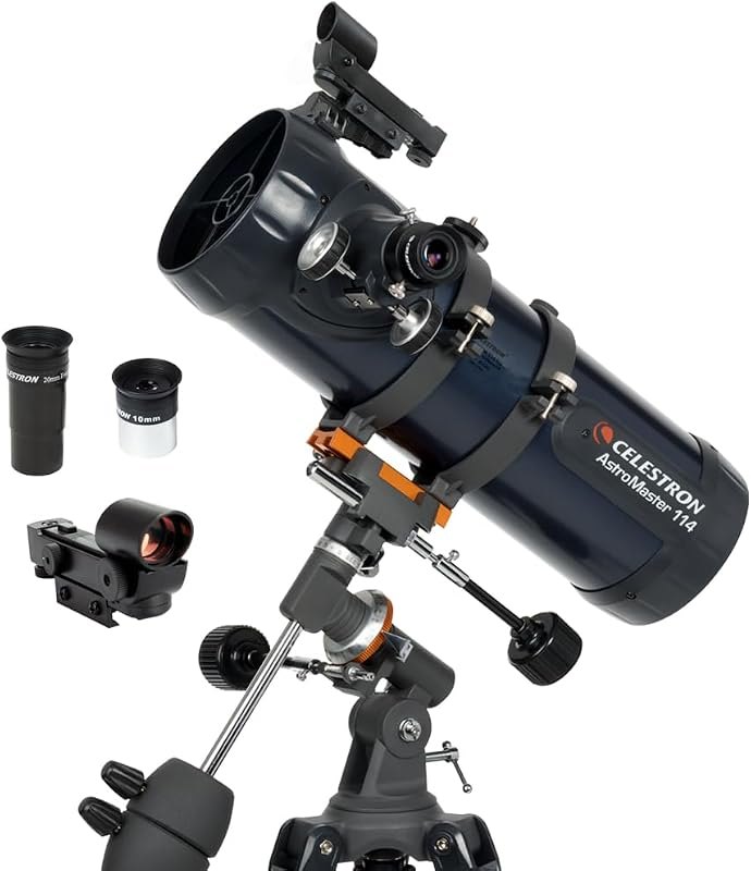 Celestron AstroMaster 114EQ Telescope for Family Stargazing — Aurora Viewing Telescope for aurora viewing telescope