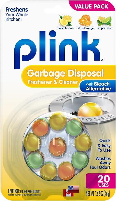 Plink Garbage Disposal Cleaner & Deodorizer, Citrus Freshener, 20 Count