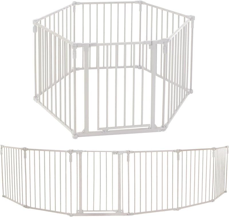 Toddleroo by North States - 3 In 1 Metal Superyard Baby Play Yard: 6 Panel Playpen, Safety Gate, or Extra Wide Baby