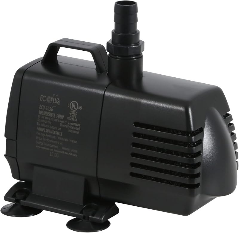 EcoPlus Eco 1056 Water Pump Fixed Flow Submersible Or Inline For Aquariums, Ponds, Fountains & Hydroponics - UL