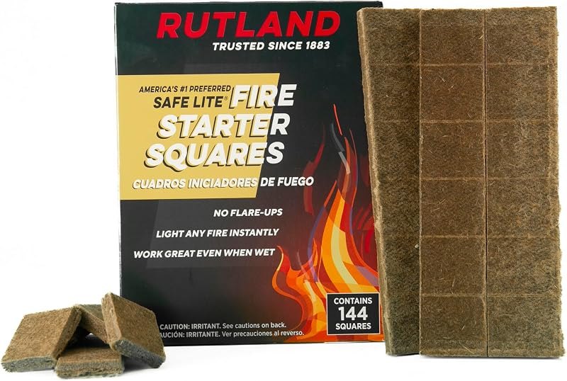 Rutland Fire Starter for Campfires, Fire Pit, Fireplace and Wood Stove - Charcoal Starter, Chimney, Grill & BBQ -